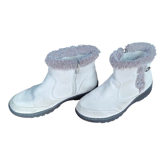 Khombu Iris Winter Snow Boots Side Zip White Suede Women's US 9 - Picture 7 of 9